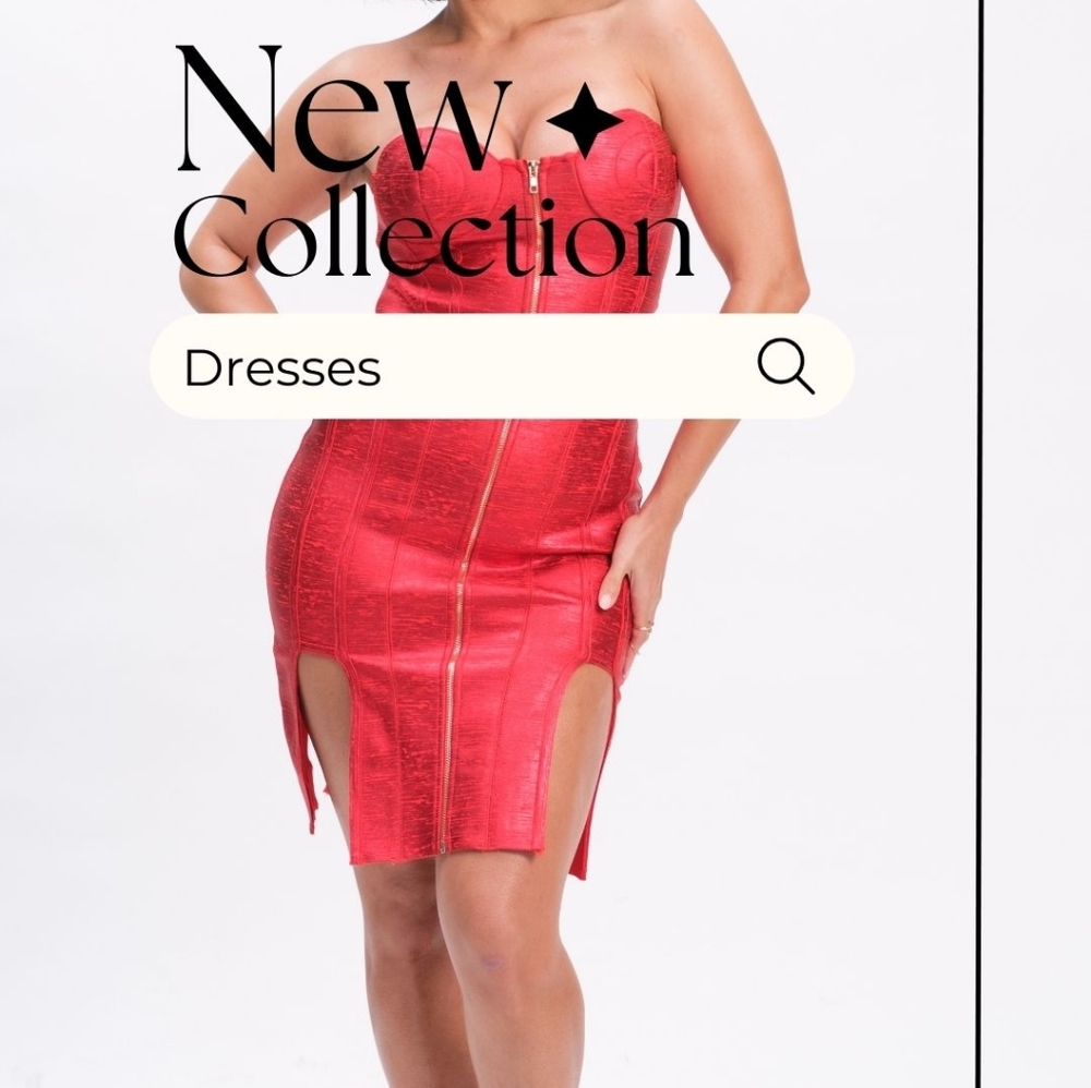 Party All Night Metallic Strapless Bandage Mini Dress